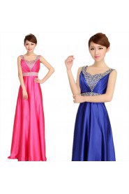 Sheath / Column Square Satin Prom / Evening Dress