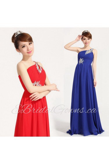 Sheath / Column One Shoulder Chiffon,Lace Prom / Evening Dress