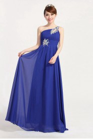 Sheath / Column One Shoulder Chiffon,Lace Prom / Evening Dress