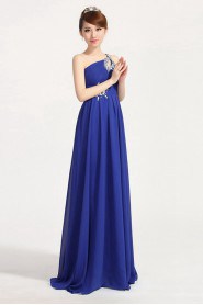 Sheath / Column One Shoulder Chiffon,Lace Prom / Evening Dress