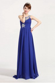 Sheath / Column One Shoulder Chiffon,Lace Prom / Evening Dress