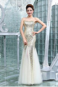 Trumpet / Mermaid Strapless Lace,Satin Prom / Evening Dress