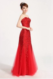 Trumpet / Mermaid Strapless Lace,Satin Prom / Evening Dress