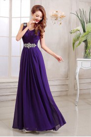 Sheath / Column V-neck Chiffon,Lace Prom / Evening Dress