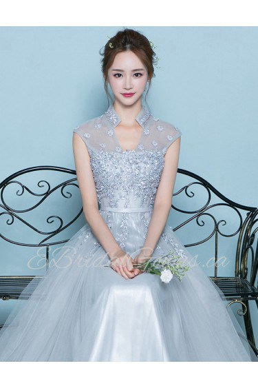 A-line High Neck Prom / Evening Dress