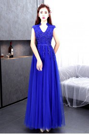 A-line High Neck Prom / Evening Dress