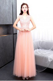 A-line High Neck Prom / Evening Dress