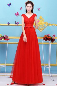 Sheath / Column V-neck Prom / Evening Dress