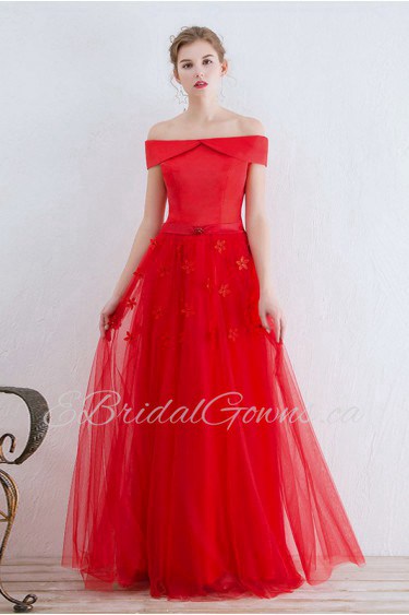 A-line Off-the-shoulder Prom / Evening Dress