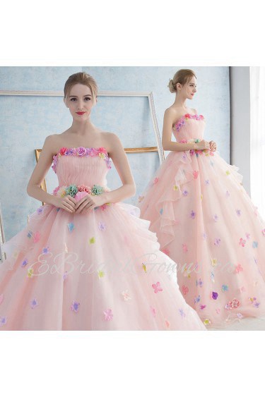 Ball Gown Strapless Tulle Prom / Evening Dress