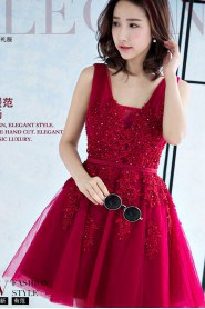 A-line Square Short / Mini Prom / Evening Dress