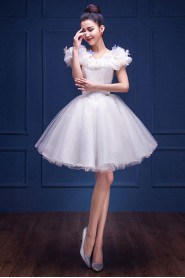 Ball Gown Off-the-shoulder Tulle Short / Mini Prom / Evening Dress
