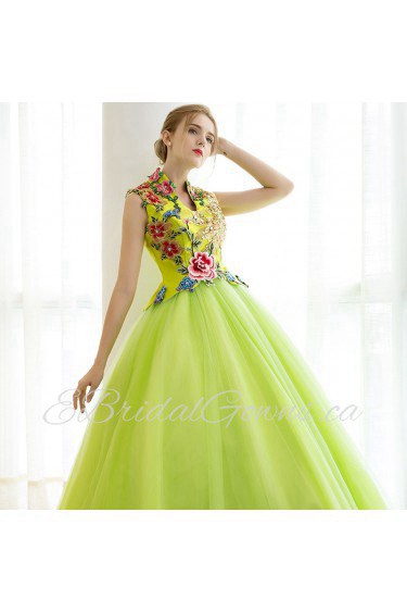 Ball Gown High Neck Tulle Prom / Evening Dress