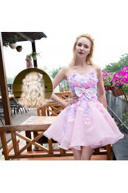 Ball Gown Strapless Tulle Short / Mini Prom / Evening Dress