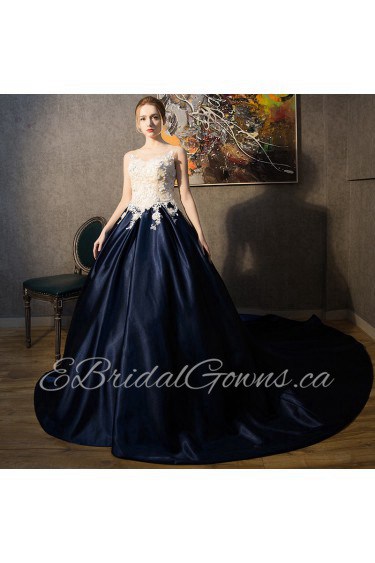 Ball Gown Scoop Satin Quinceanera Dress