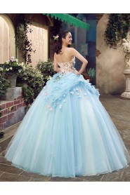 Ball Gown Strapless Tulle Quinceanera Dress