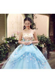 Ball Gown Strapless Tulle Quinceanera Dress