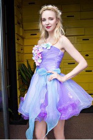 Ball Gown Strapless Tulle Short / Mini Prom / Evening Dress