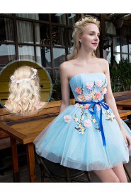 Ball Gown Strapless Tulle Short / Mini Prom / Evening Dress