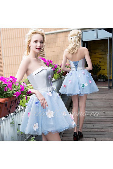 Ball Gown Strapless Tulle Short / Mini Prom / Evening Dress