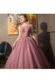 Ball Gown Bateau Tulle Quinceanera Dress