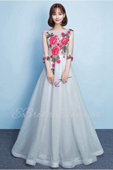 A-line Bateau Prom / Evening Dress