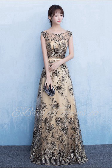 A-line Scoop Prom / Evening Dress