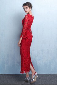 Sheath / Column Scoop Tea-length Prom / Evening Dress