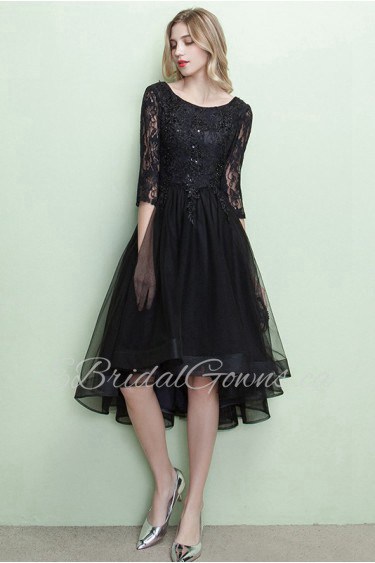 A-line Scoop Knee-length Prom / Evening Dress