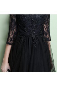 A-line Scoop Knee-length Prom / Evening Dress