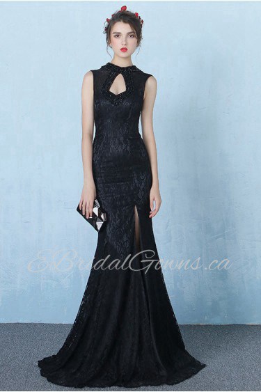 Trumpet / Mermaid High Neck Prom / Evening Dress