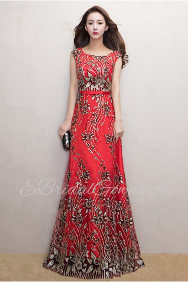 Sheath / Column Scoop Prom / Evening Dress