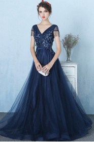 A-line V-neck Prom / Evening Dress