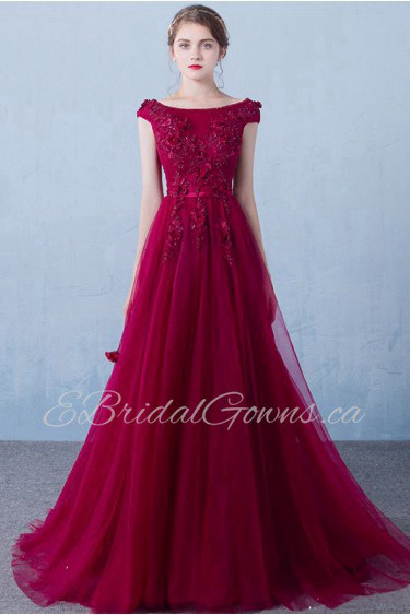 A-line Bateau Prom / Evening Dress