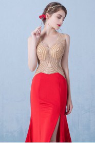 Trumpet / Mermaid V-neck Prom / Evening Dress