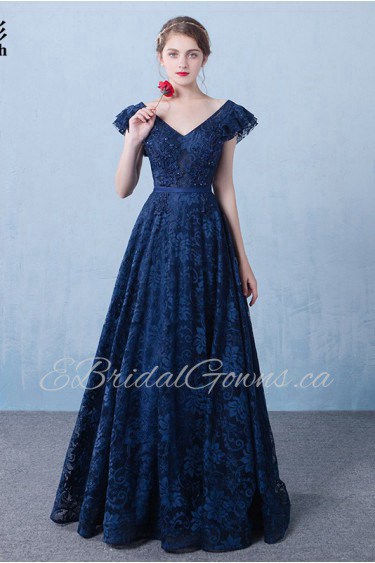 A-line V-neck Prom / Evening Dress