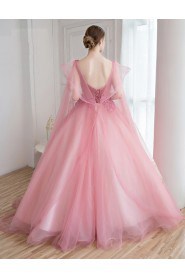 Ball Gown V-neck Evening / Prom Dress with Beading