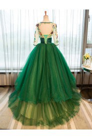 Ball Gown Bateau Evening / Prom Dress with Flower(s)