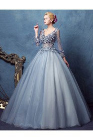 Ball Gown V-neck Lace Evening / Prom Dress with Beading