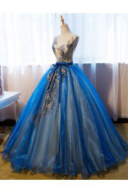 Ball Gown V-neck Evening / Prom Dress with Embroidery