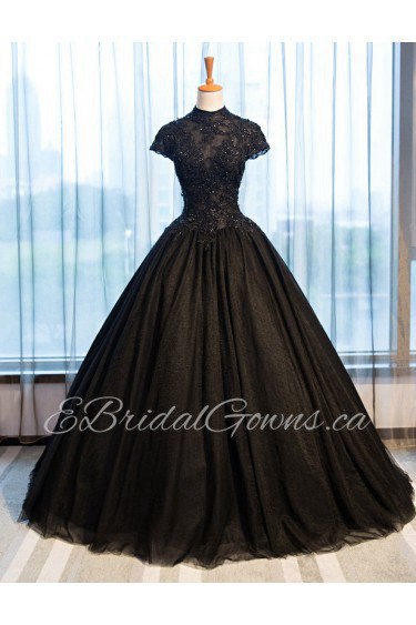 Ball Gown High Neck Evening / Prom Dress with Beading