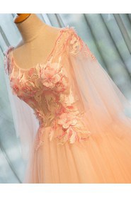 Ball Gown Scoop Evening / Prom Dress with Embroidery