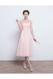 A-line Scoop Tulle Evening / Prom Dress