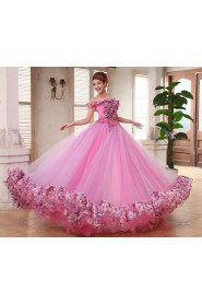 Ball Gown Off-the-shoulder Evening / Prom Dress with Flower(s)