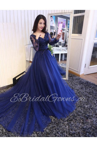 Sheath / Column V-neck Evening / Prom Dress with Beading