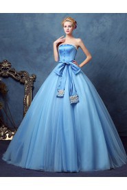 Ball Gown Strapless Tulle Evening / Prom Dress with Beading