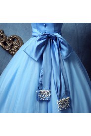 Ball Gown Strapless Tulle Evening / Prom Dress with Beading