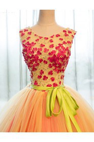  Scoop Evening / Prom Dress with Flower(s)