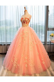 Ball Gown Strapless Evening / Prom Dress with Flower(s)