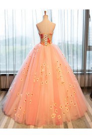 Ball Gown Strapless Evening / Prom Dress with Flower(s)